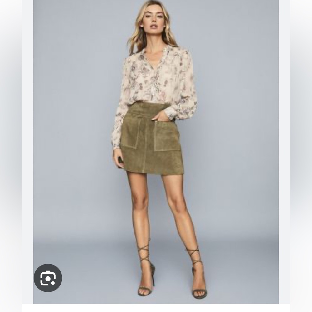 Reiss Elm Suede Mini Skirt , US 0, UK 4, EU 32